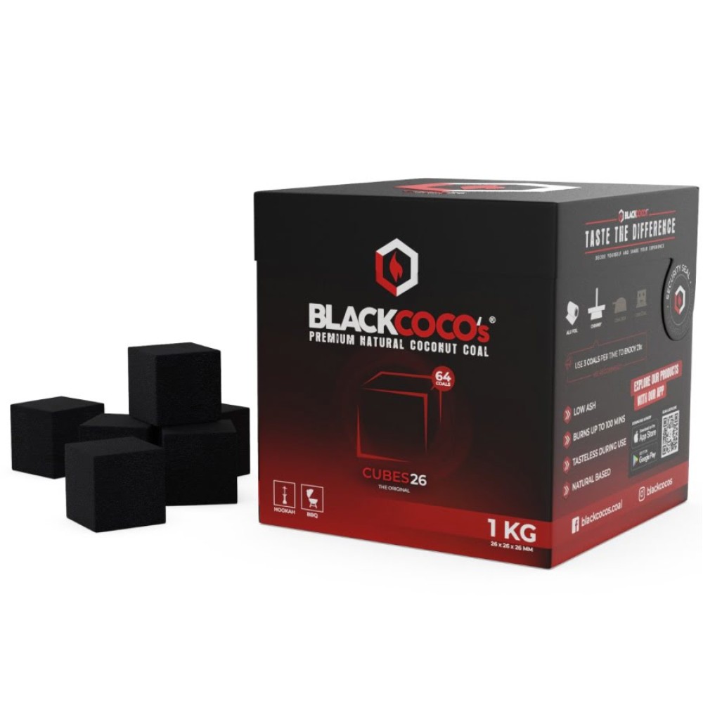 Κάρβουνα Ναργιλέ Blackcoco's 1kg 26mm