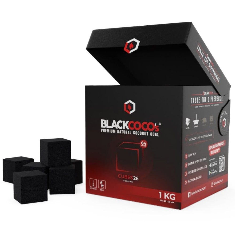 Κάρβουνα Ναργιλέ Blackcoco's 1kg 26mm